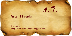 Arz Tivadar névjegykártya