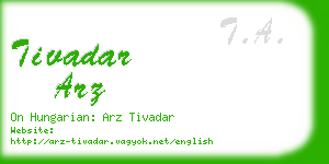 tivadar arz business card